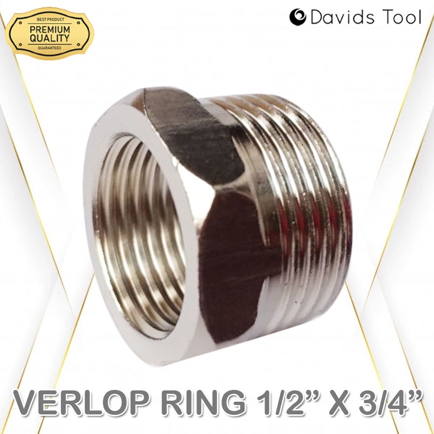 Verlop Ring Kran 1/2 x 3/4 Reducer Adapter Stainless