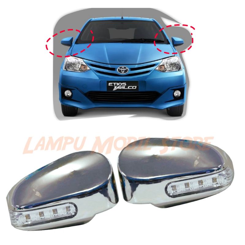 Cover Spion Chrome Lampu Sen LED Toyota Etios