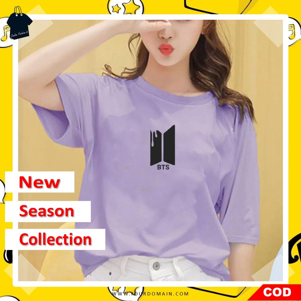 Baju Kaos Distro Kualitas Premium Original Wanita KPOP BTS Love Butter New Era Tee Lengan Pendek DTF