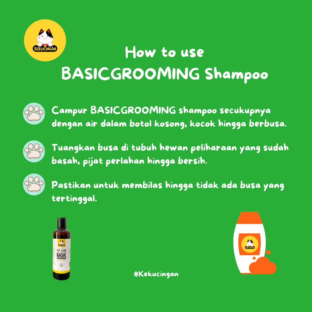 Basic Grooming Shampoo Kucing Anjing Kitten Harian