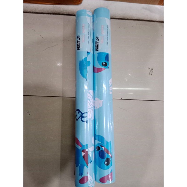 WALLPAPER STIKER DINDING MOTIF STITCH BIRU