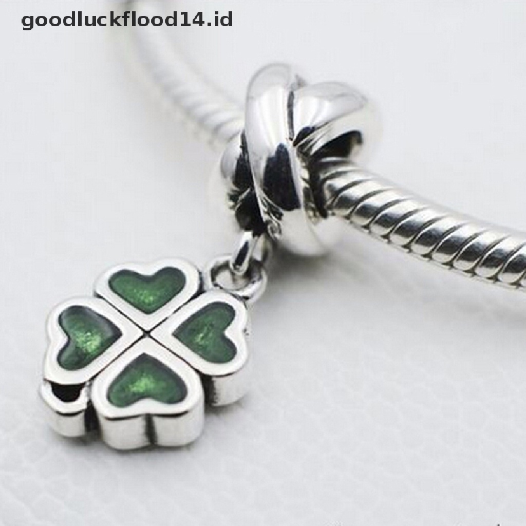 [OOID] 1 pc Lucky Clover Pendant Beads Charms Fit European Style Bracelet Necklace ID