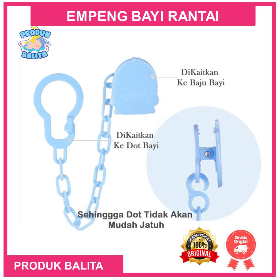 Empeng Bayi Rantai Klip Pacifier Dot Silicone bayi Set Box Dot Tali Baby Terlaris