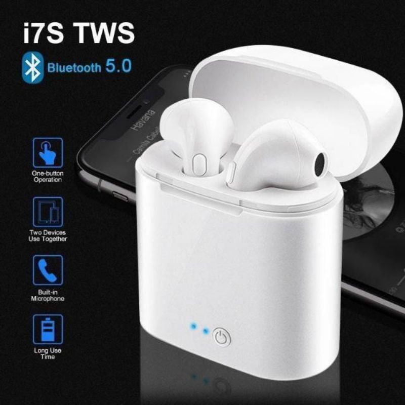 HF HEADSET I7S BLUETOOTH V5.0 DOUBLE SPORT KUALITAS BAGUS