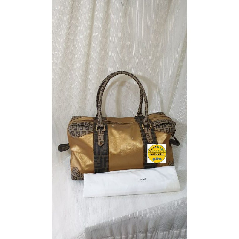Prelove Fendi Zucca Spalmati Canvas Leather Original Asli