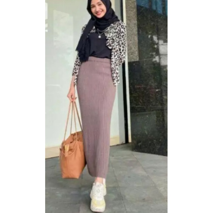 ROK RAJUT SPAN PREMIUM / ROK PANJANG / MAXI SKIRT