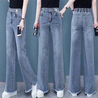 Wide leg celana  jeans  wanita  musim semi dan musim gugur 