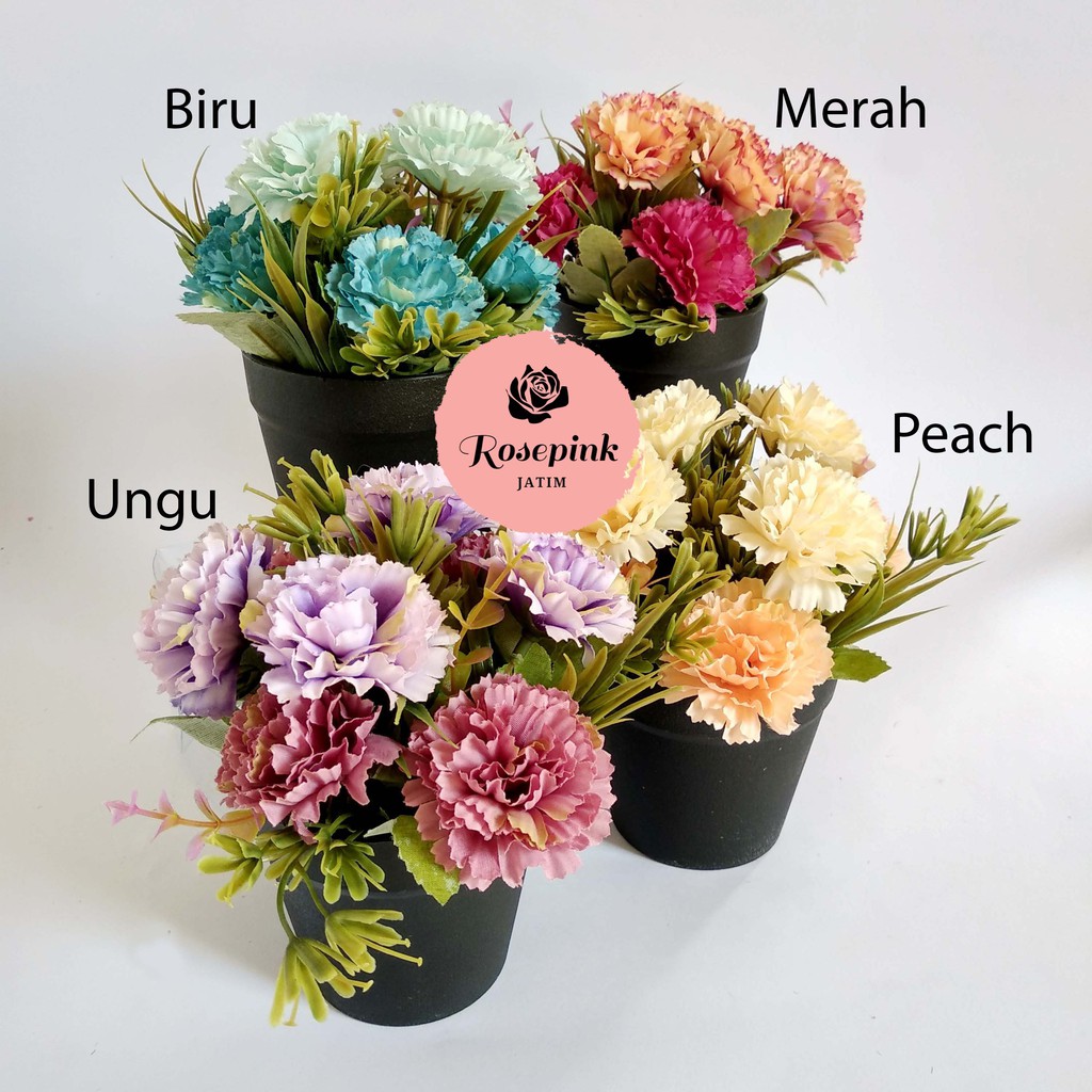 Rangkaian Vas Bunga Artificial Flower Pot Plastik Panjangan Meja VB22