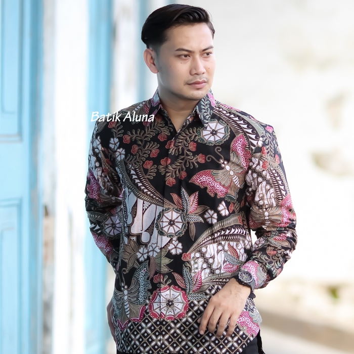 Batik pria lengan panjang Kemeja Atasan Baju batik pria laki laki lengan panjang premium cowok solo