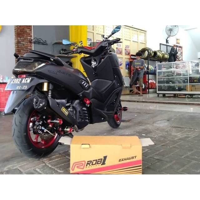 Knalpot Rob1 Nmax Old Black Cap V Knalpot Standart racing Rob1 hitam cap V