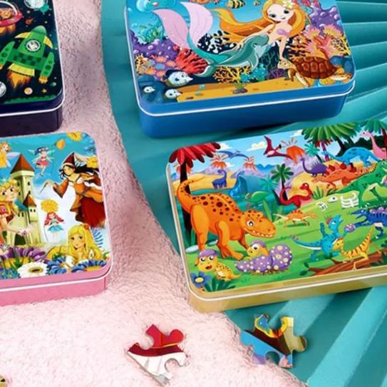 ☏ Jigsaw Puzzle Edukasi Kayu Kaleng 100 Pcs/ Puzzle 100 Keping ➶
