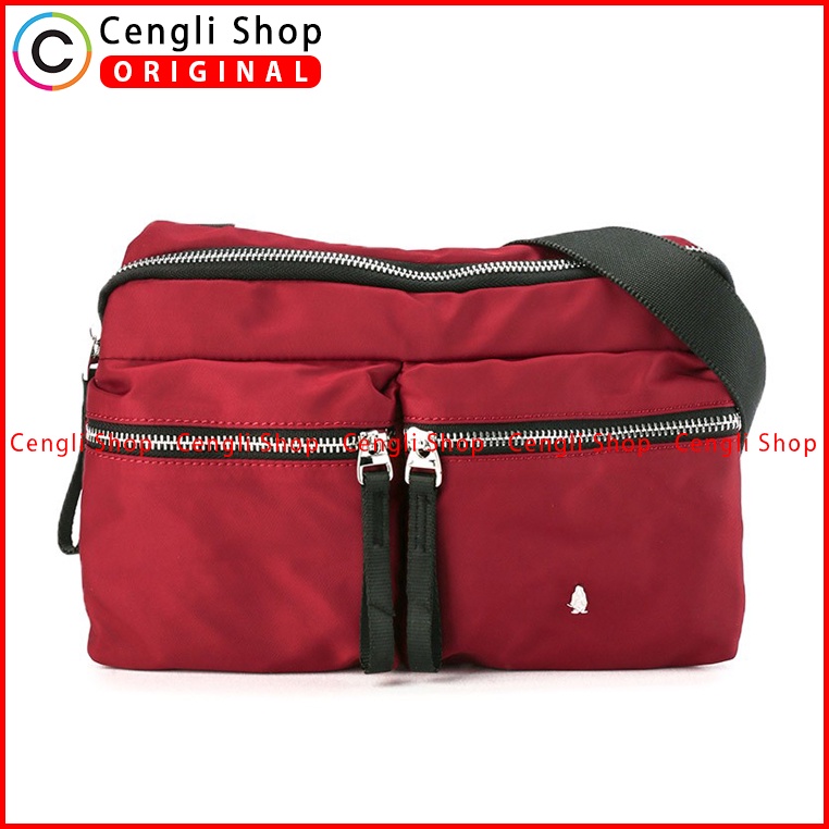 TAS SELEMPANG PRIA HUSH PUPPIES SLING BAG ORIGINAL MERAH RED HM101