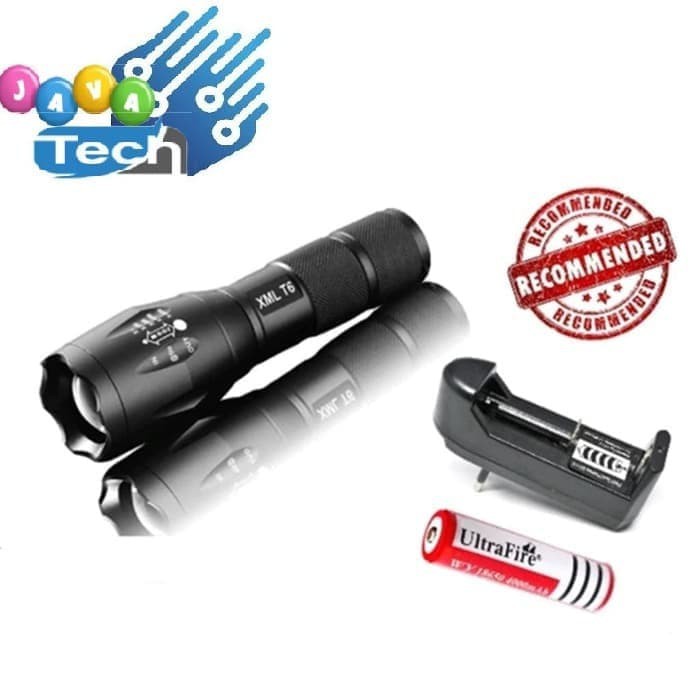 Paket Senter Police Swat Led Cree E17 XM-L T6 2000 Lumens