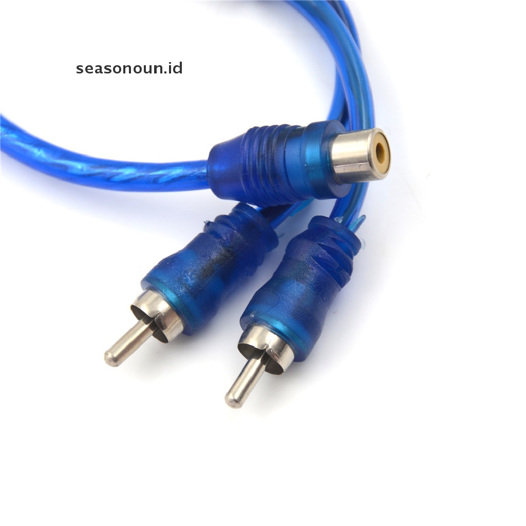 【seasonoun】 1 RCA Female To 2 Male Splitter Stereo Audio Y Adapter Cable Wire Connector  .