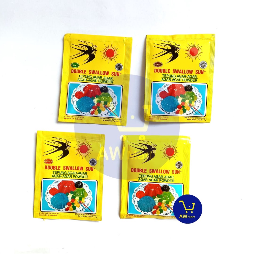 AGAR AGAR SWALLOW 7 GRAM - ALL VARIAN - PUTIH, HIJAU, MERAH