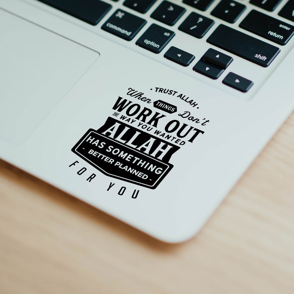 Sticker Trust Allah - sticker quote Islam bisa untuk laptop Apple Macbook ASUS Lenovo