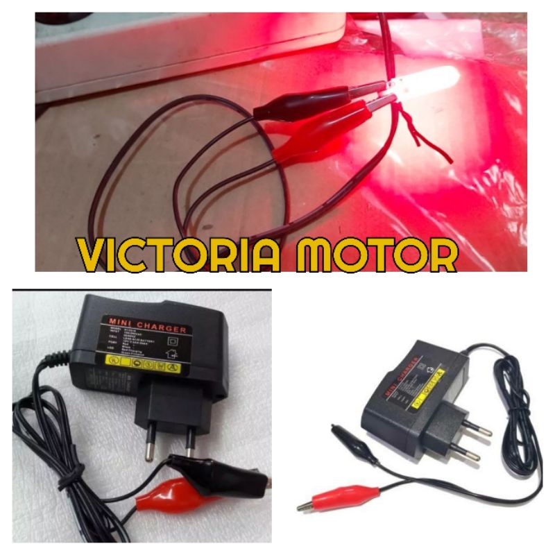 Adaptor Mini Charger Aki Accu Motor 12 V Tes Lampu atau Charger Aki Mini Import Kualitas Terjamin