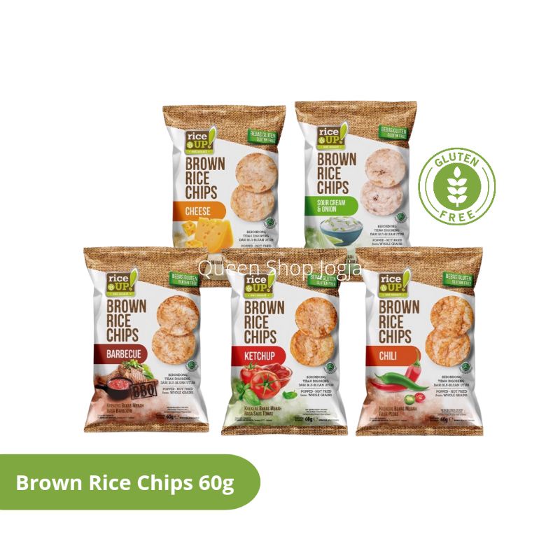 Jual Rice Up! Wholegrain Brown Rice Chips (keripik beras merah) 60g