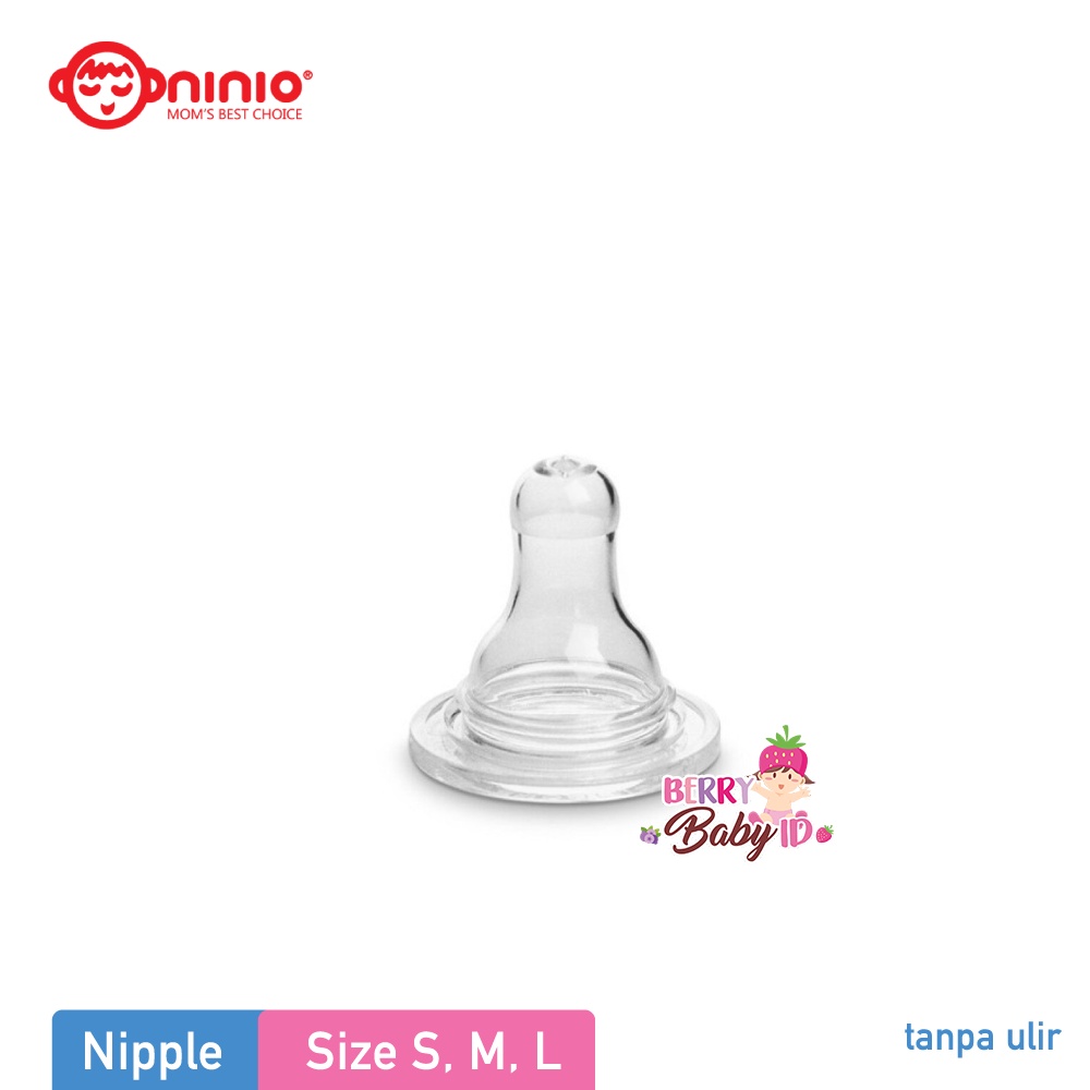 Ninio Silicone Nipple Dot Botol Susu Bayi Standard Neck BPA Free Berry Mart