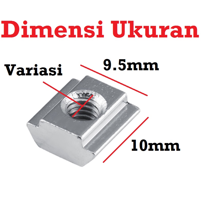 [HAEBOT] Nut Hammer Mur Kotak Aluminium Profile 2020 M5 M6 5mm 6mm 5 6 mm CNC Rigid Fixed AP2020 Pengunci AP 2020 20mm T Slot V Frame 3D Printer Mesin Otomasi