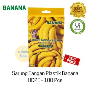 GROSIR 1 Dus Sarung Tangan Plastik Banana - 75 Pack x 100 Pcs/Pack