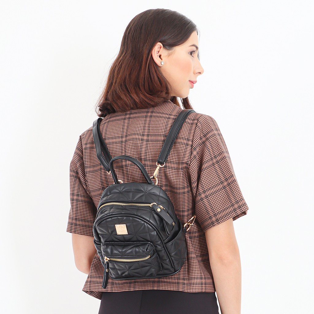 [HONYAN] Tas Ransel Wanita Import Backpack Mini Cewek Stylish Korea - Janet Backpack-2