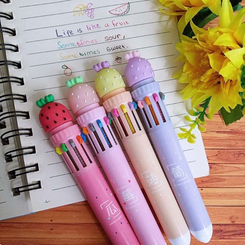 

Pulpen 10 warna / Pen warna-warni - Fruit GK017