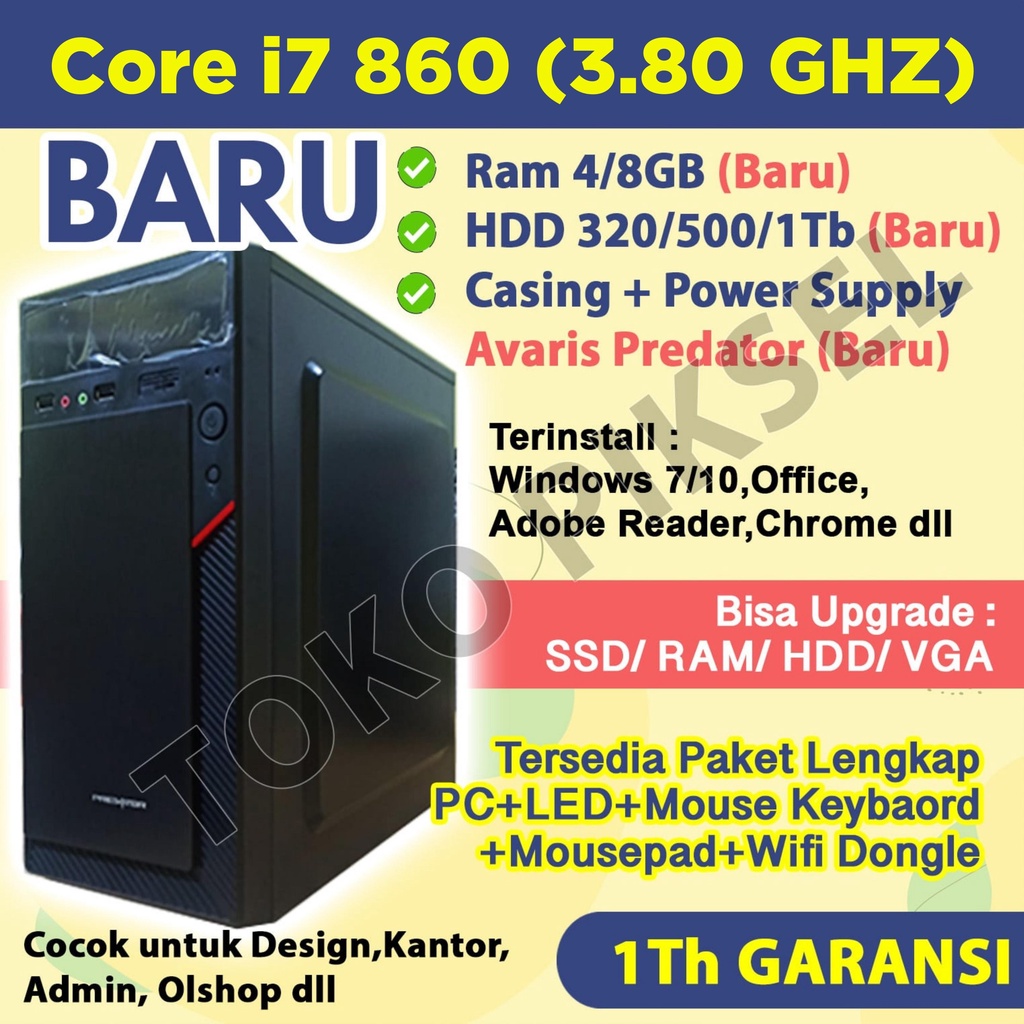 Komputer PC Rakitan Intel Core i7 860 BARU