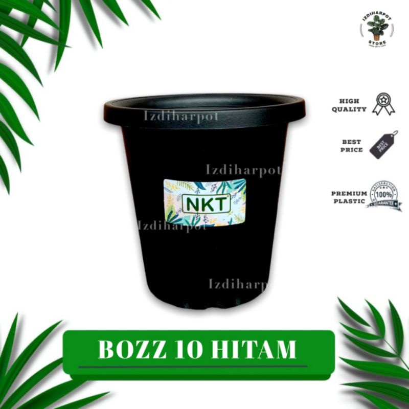 pot bunga tanaman tinggi NKT BOZZ 10 HITAM - NKT BOZZ 10 HITAM