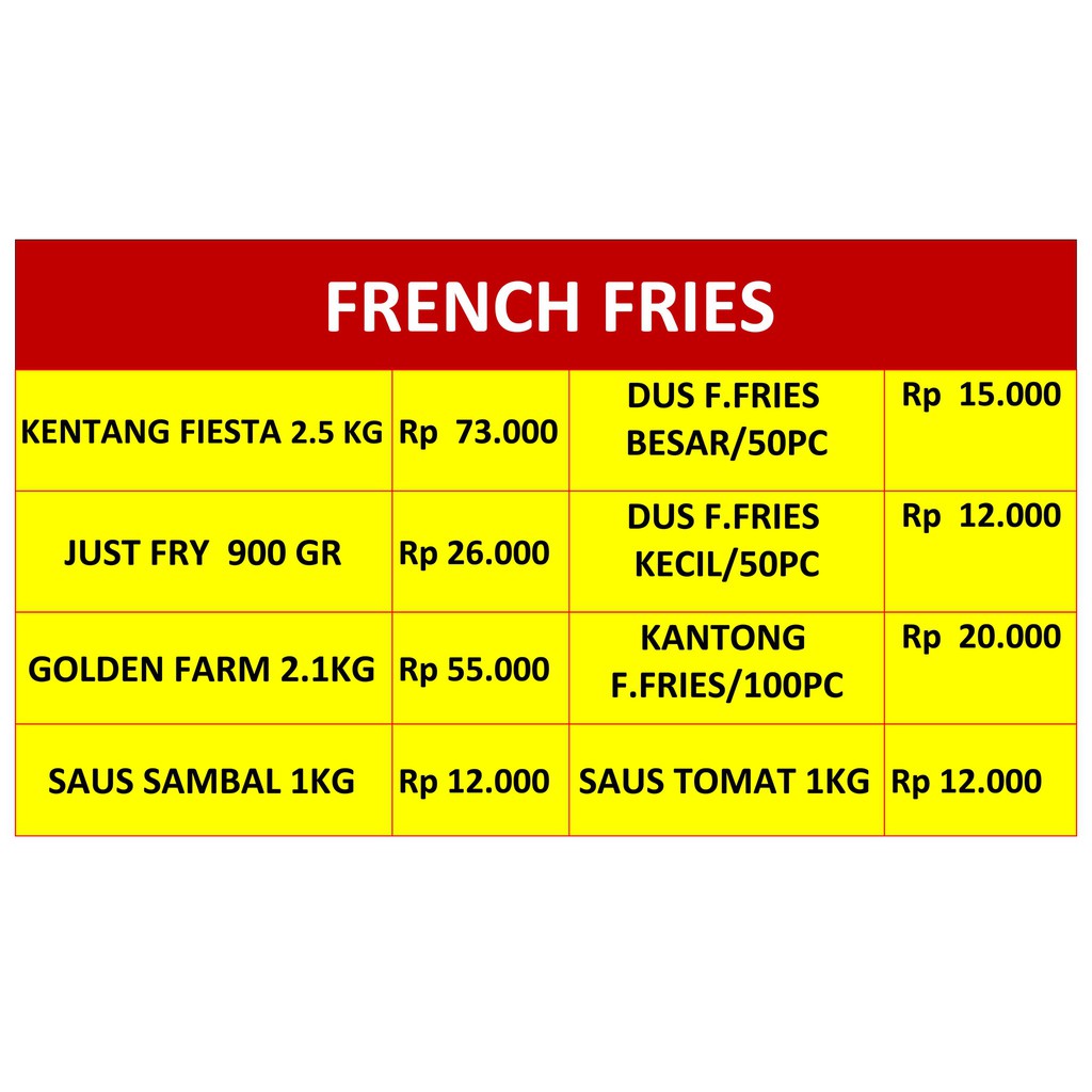 

Produk Unggulan Kantong French Fries Kantong French Fries Dus French Fries UNGGULAN