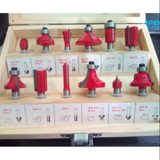 Mata router/Router Bit Set 12 Pcs - Mata Profil Set Mata Trimmer Set 12 pcs/PROMO Router Bit Set 12 Pcs - Mata Profil Set Mata Trimmer Set 12 pcs/Mata Profil Set/Mata Trimmer Set 12 pcs accessories /Mata router