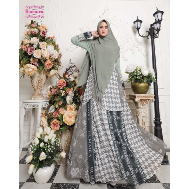 KENZHIA* Gamis Ceruty HUMAIRA Spesial PrintingAtasan Jersey/an