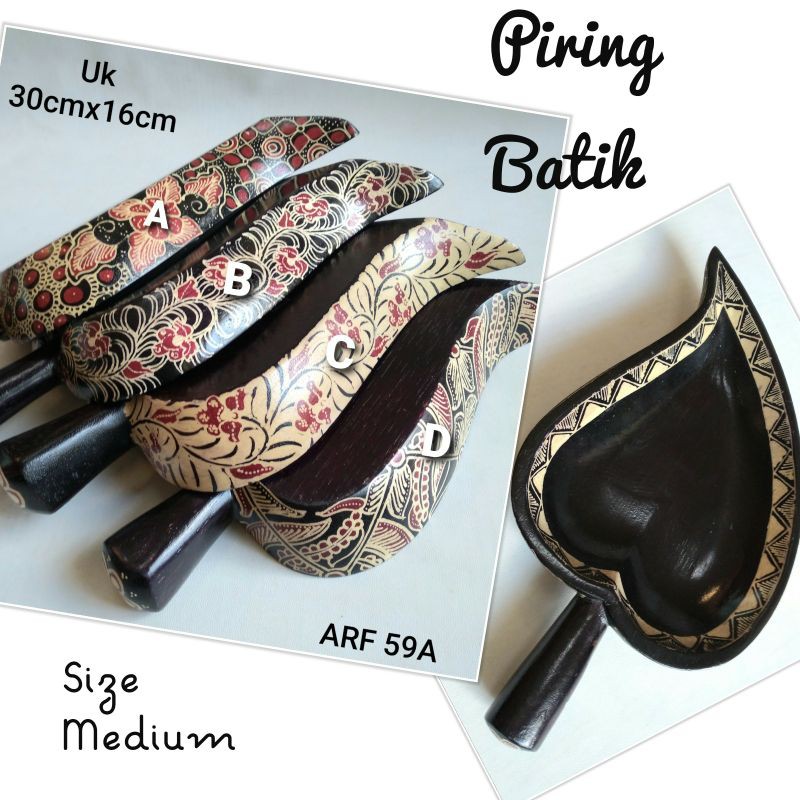 piring batik kayu wadah saji mangkok
