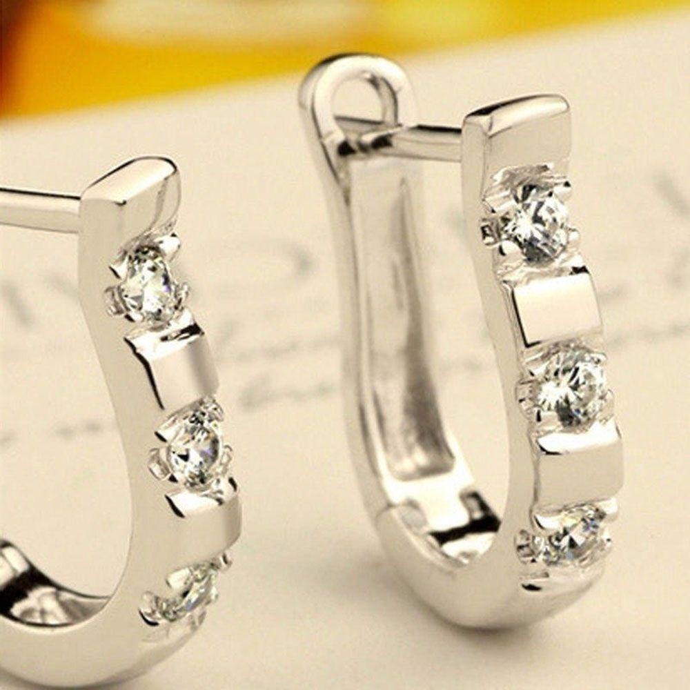 Needway   Anting Hoop Wanita Desain Seni Anting Sepatu Kuda Harp Elegan