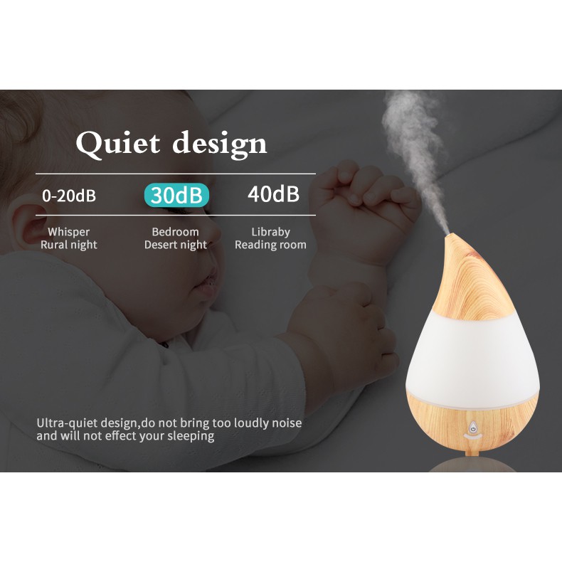 Taffware Air Humidifier Aromatherapy Oil Diffuser Wood Design 235ml - HUMI AJ-215 - Brown