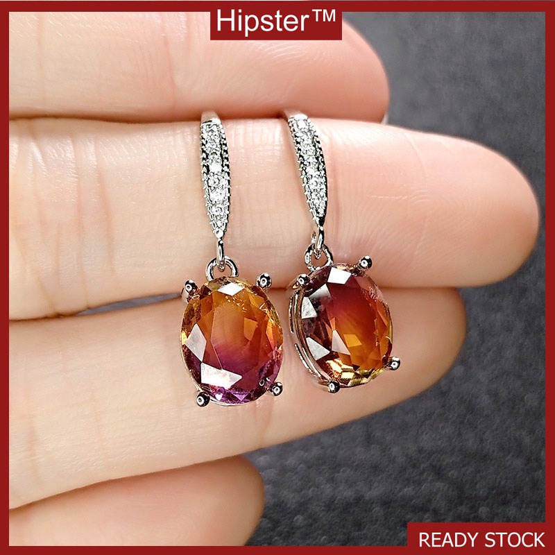 Hot Sale New Light Luxury Socialite Style Gradient Gem Earrings