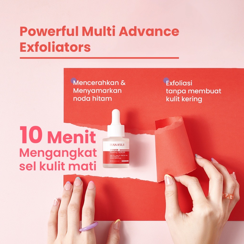 HANASUI Power Serum Series Indonesia / Serum Wajah / Super Powerful / Bright Barrier Bakuchiol BrightExpert MiniPore Peeling Acne Post Acne 20ml / Mencerahkan Jerawat Anti Aging HANASUI Power Post Acne Serum Indonesia / Serum Wajah / Potassium Azeloyl Dig