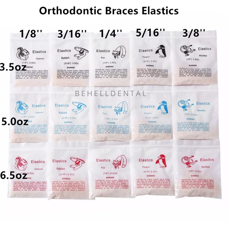 100 pics Karet Behel Elastis // Elastic Band ortho // Rubber Dental Kawat Gigi Penutup Gigi Renggang Penarik Gigi Original // oz 3.5 5.0 6.5 ukuran 1/8 1/4 3/8 3/16 5/16 // Orthodontics Orthodontic Behelldental // 1 pack isi 100 bulatan