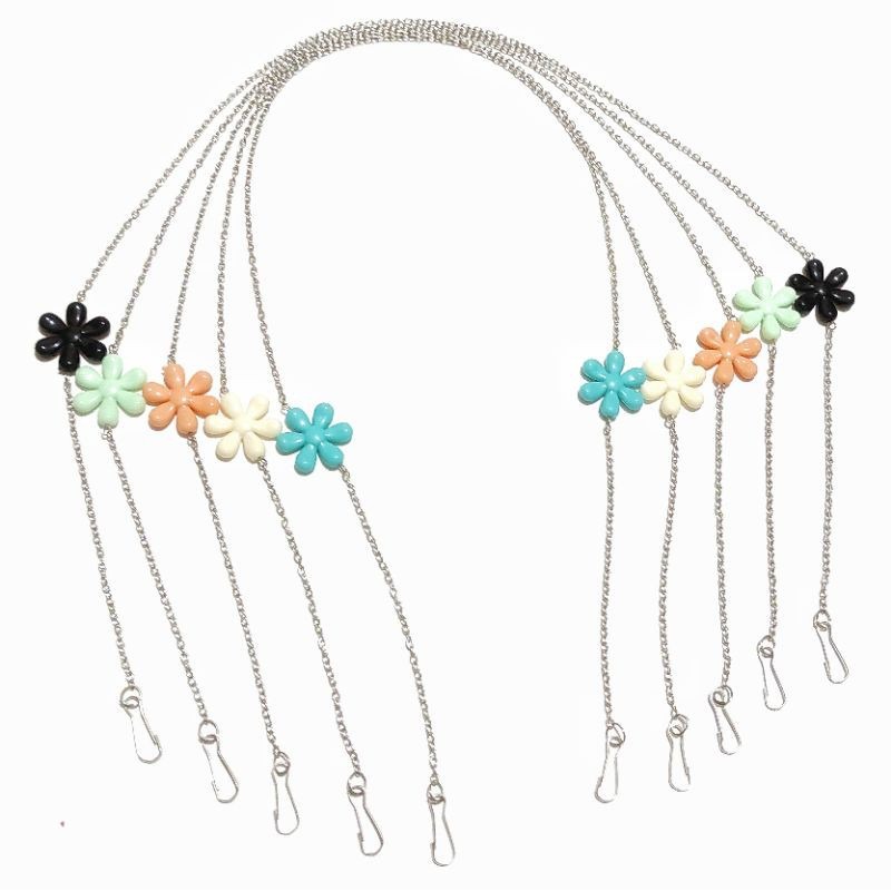 Kalung Gantungan Masker Strap Mask Hanging Liontin Bunga Pastel Flower Charm Rantai Chain