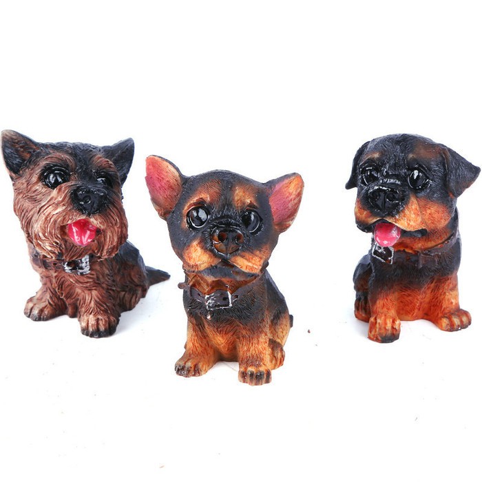 FGDO dog figure pajangan resin anjing kecil puppy lucu mobil dekorasi