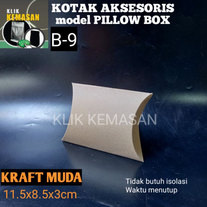 

ISI 36 KOTAK AKSESORIS B9 KRAFT MUDA TEMPAT SOUVENIR PILLOW BOX BUNGKUS KADO