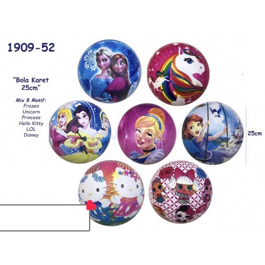 MAINAN ANAK BOLA KARET KARAKTER DISNEY