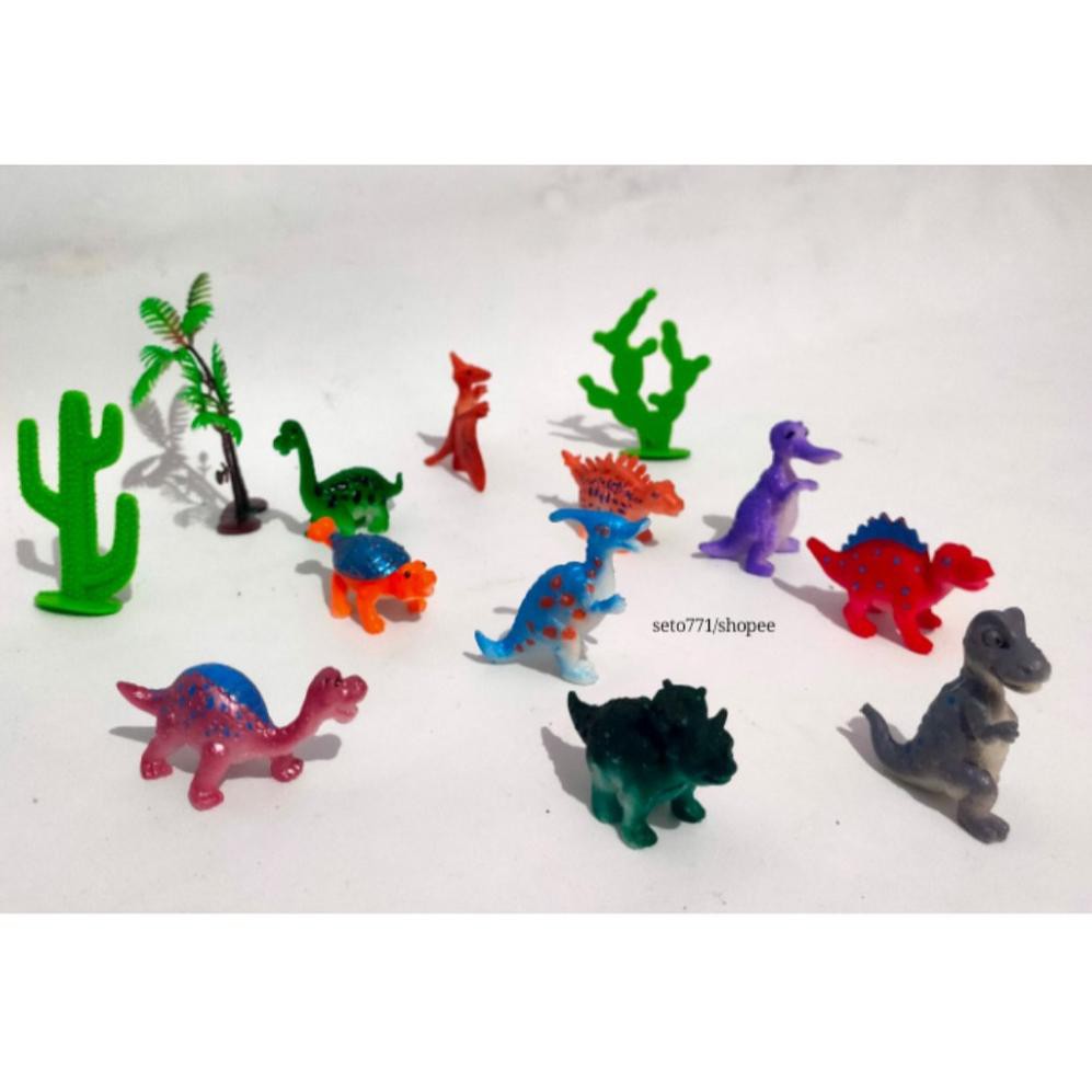 KODE BARANG 3573 4444A Kartun Dinosaurus Mini Dino Kecil Full Colour Trex Triceratops Spinosaurus Shopee Indonesia