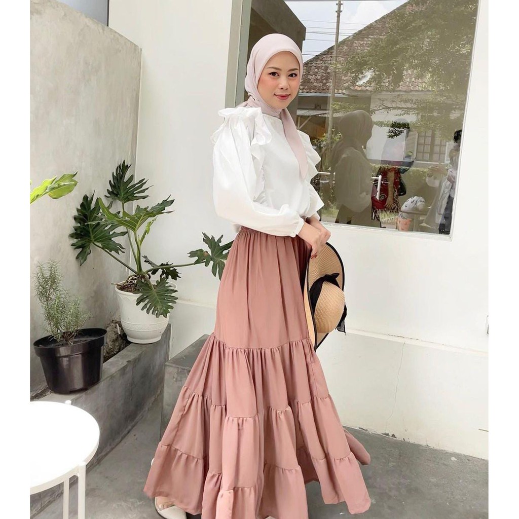 DISKON ELLEN SKIRT - ceruty skirt / basic skirt / rok basic / rok polos / casual skirt