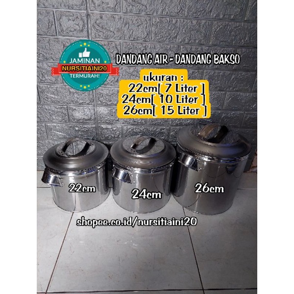 Panci mie ayam/soto / Dandang bakso stainless / Panci air / Dandang bubur