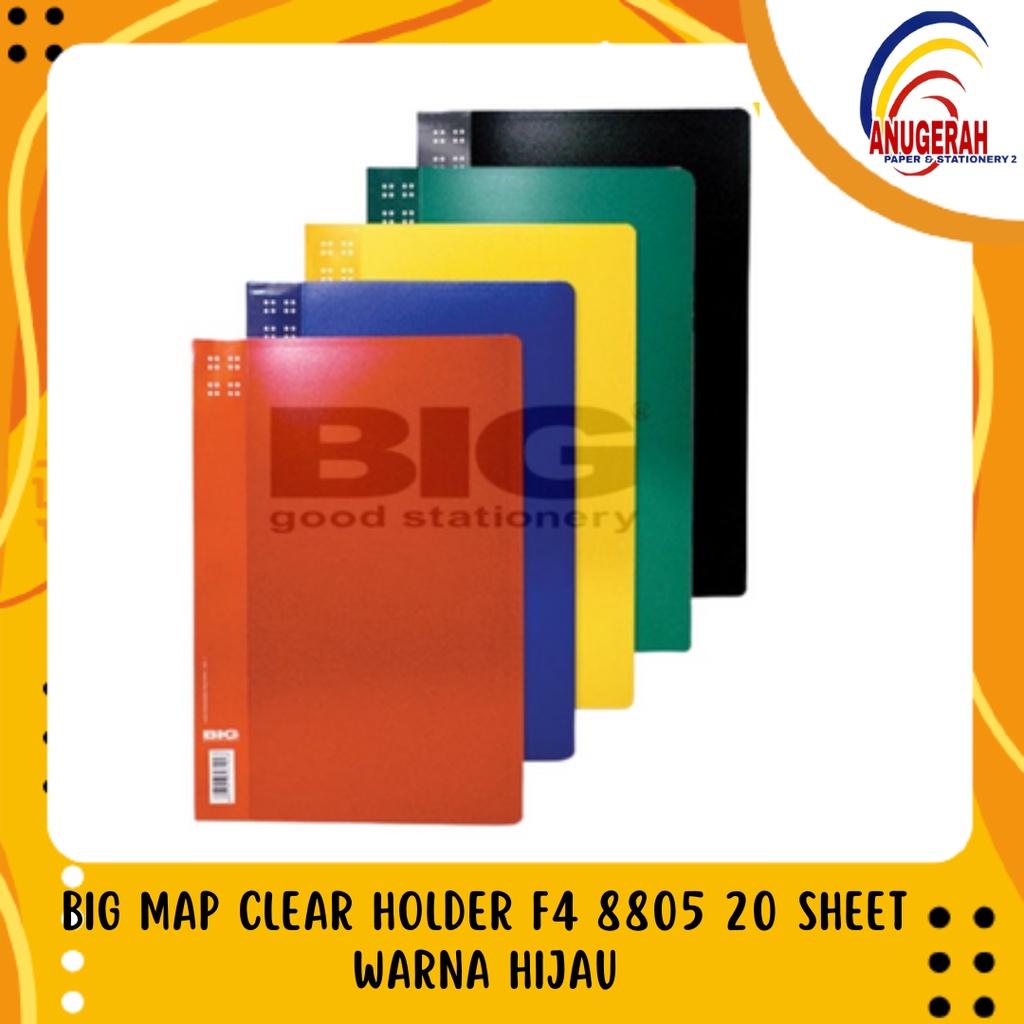 

BIG MAP CLEAR HOLDER F4 8805 20 SHEET WARNA HIJAU (PCS)
