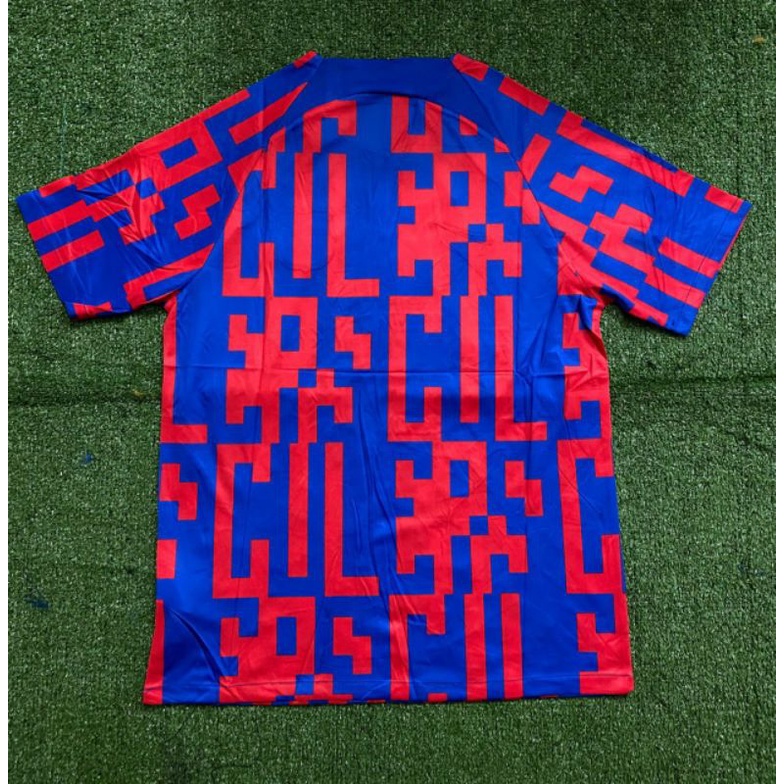 BAJU BOLA  BARCELONA BARCA TRAINING PREMATCH BIRU MERAH 2022 / 2023