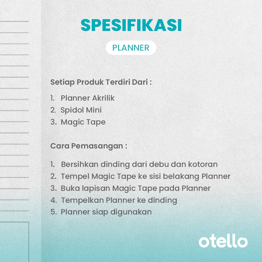 Monthly Planner Akrilik Wall Planner Dinding Schedule Board Jadwal Otello Acrylic Agenda