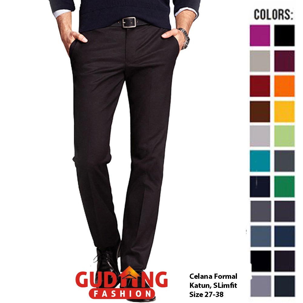 Celana Formal Panjang Pria Slim Fit / Celana Kerja Kantor - Banyak Pilihan Warna CLN (COMB)