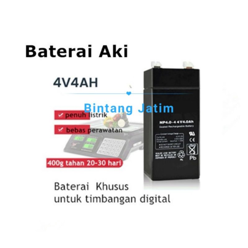 BATERAI AKI 4V 4AH / Baterai Timbangan Digital